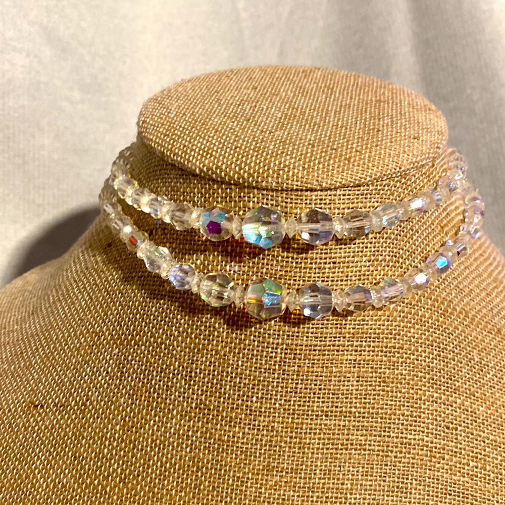 Gorgeous Two Strand Vintage Aurora Borealis Necklace